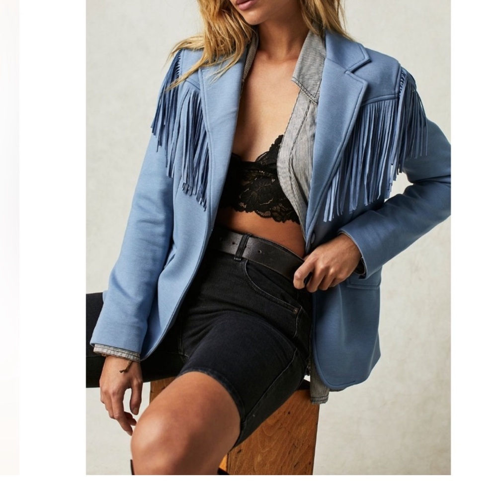 Blank NYC/Free People Show Stopper Fringe Blazer M